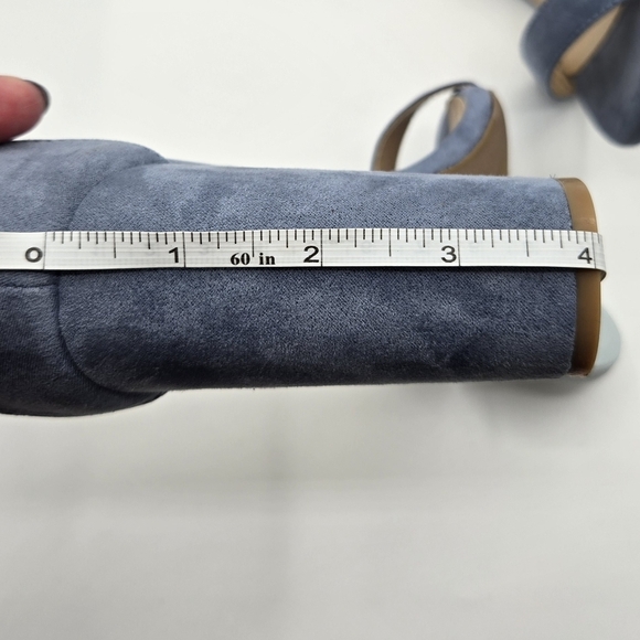 Lulus | Light Blue Suede 4" Strappy Heels Size 7 - Picture 9 of 9